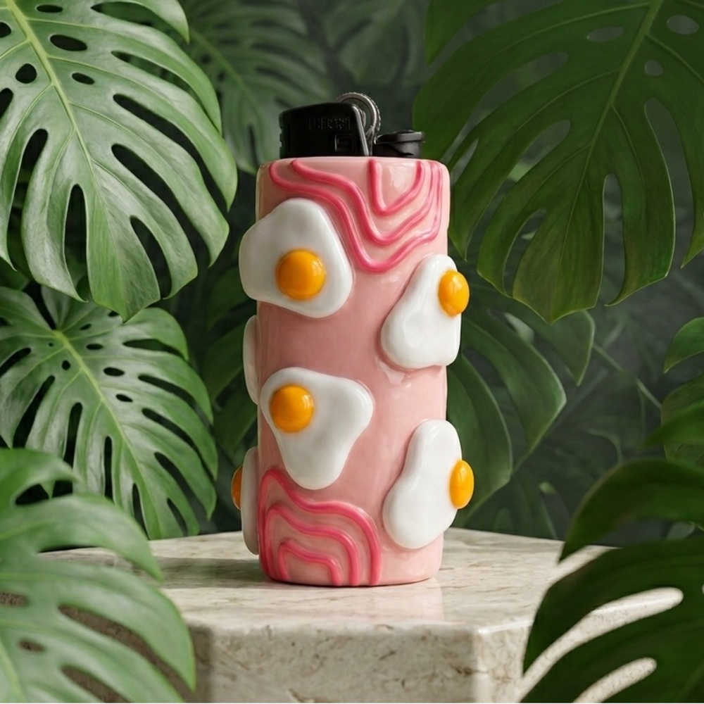 3D Sunnyside Up Egg Lighter Case - Custom Colours